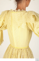 Photos Woman in Historical Civilian dress 1 19th century Historical Clothing upper body yellow dress 0011.jpg